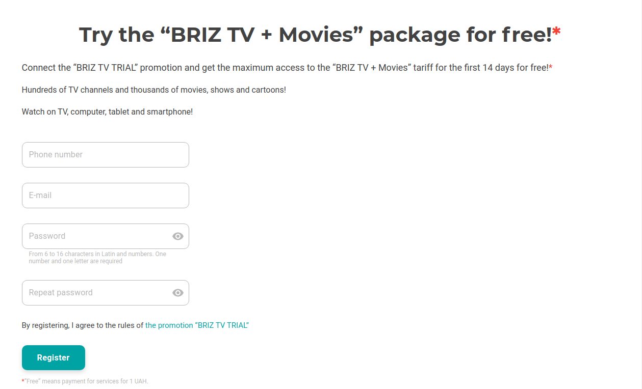 BRIZ.TV connection,2 - Internet provider Briz in Odesa